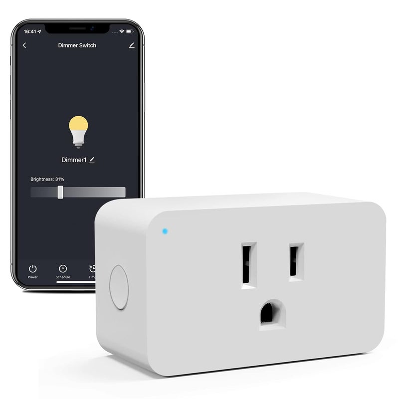 Eva's Light WiFi Dimmer Smart Plug Compatible with Alexa Google Home for Voice Control Mini Smart Outlet Socket with Timer Wireless Remote Control Max Power 300W, No Hub Required, 2.4GHz 1 Pack - Image 1